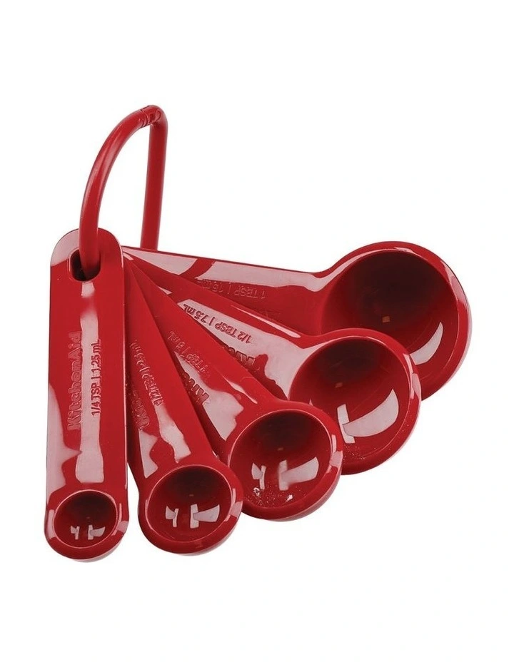 Measuring Spoons Set Of Five in Empire Red image 2