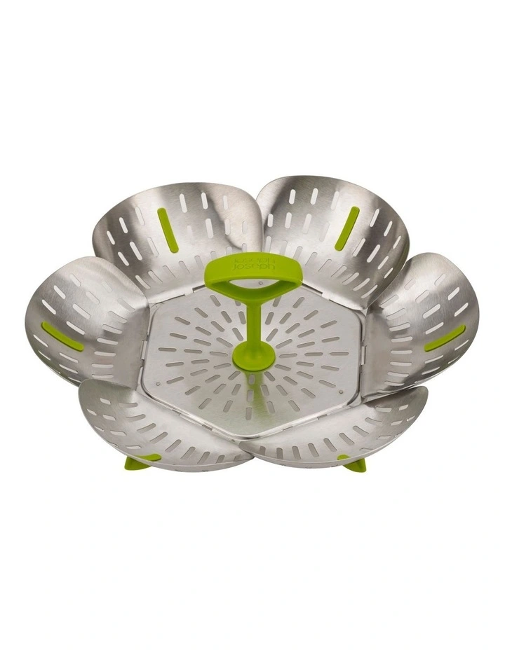 Bloom Steel Folding Steamer Basket in Green image 3