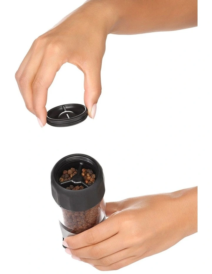 Accent Mess-Free Salt & Pepper Grinder Set in Silver/Black image 3