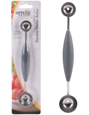 Stainless Steel Double Melon Baller in Silver