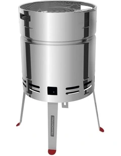 Beer Barrel BBQ with Enameled Charcoal Tray in Stainless Steel