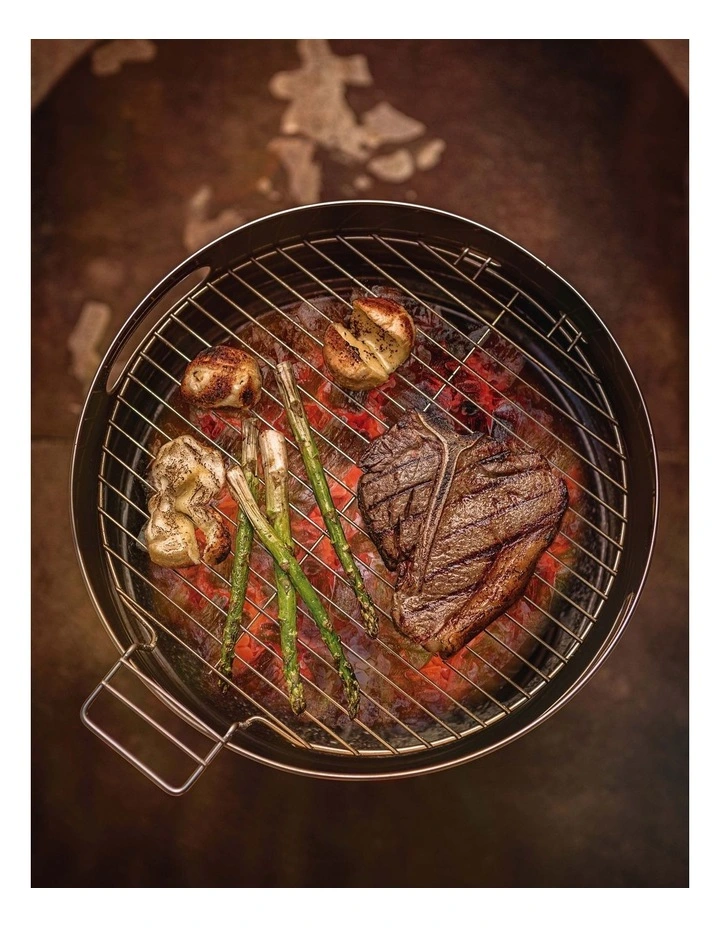 Beer Barrel BBQ with Enameled Charcoal Tray in Stainless Steel image 4