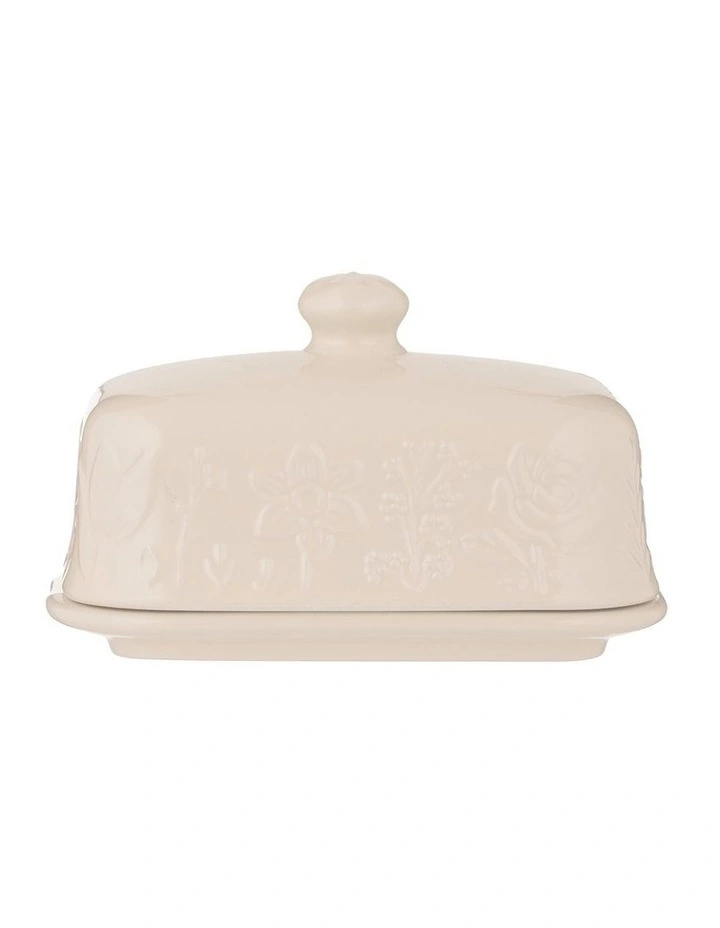 The Meadow Butter Dish 9 x 15.6 x 10.6cm in Cream image 1