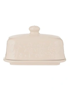 The Meadow Butter Dish 9 x 15.6 x 10.6cm in Cream