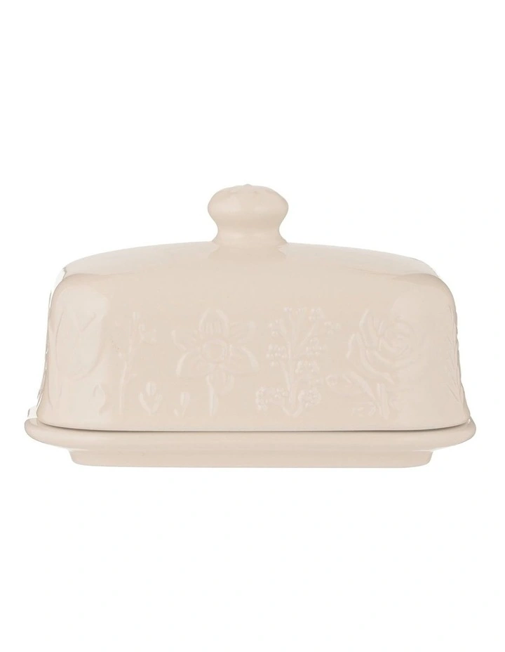 The Meadow Butter Dish 9 x 15.6 x 10.6cm in Cream image 1