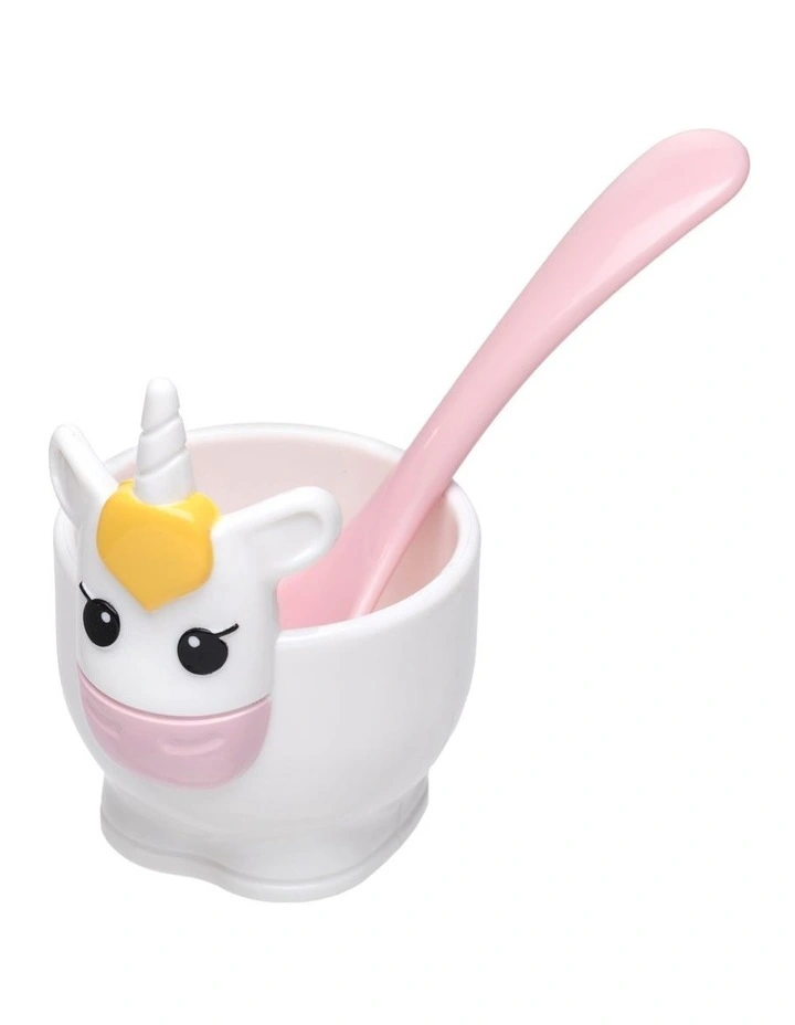 Unicorn Egg Cup and Spoon in Multi image 1