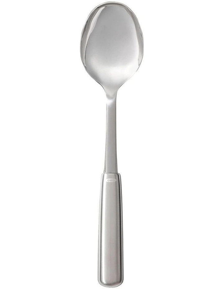 Steel Cooking Spoon in Silver image 1