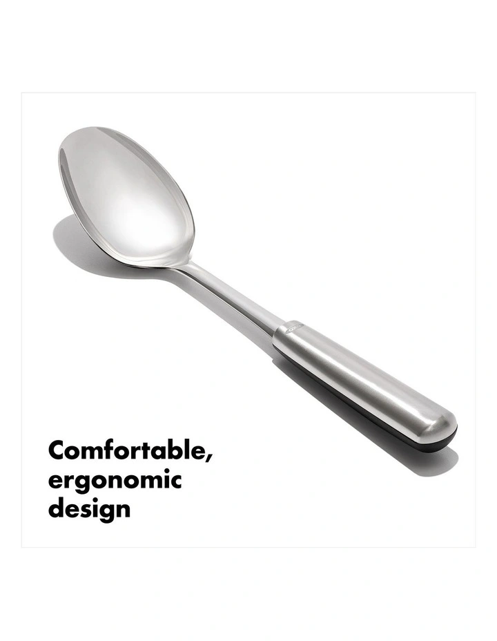 Steel Cooking Spoon in Silver image 3