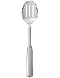 Steel Slotted Cooking Spoon in Silver