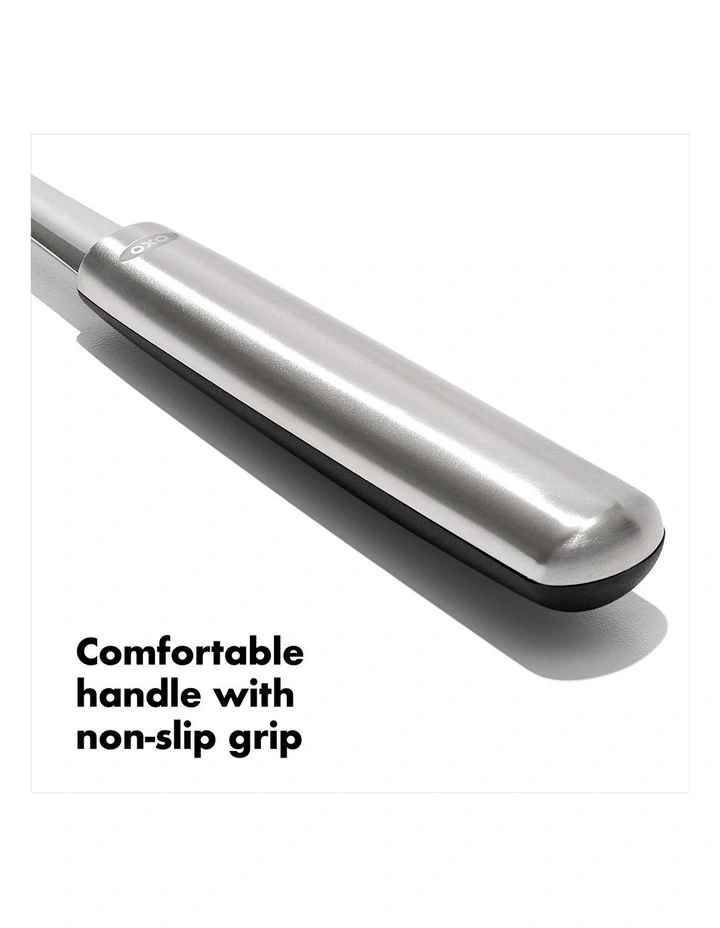 Steel Slotted Cooking Spoon in Silver image 3
