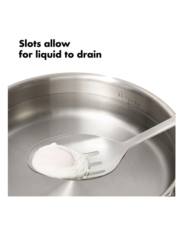 Steel Slotted Cooking Spoon in Silver image 5