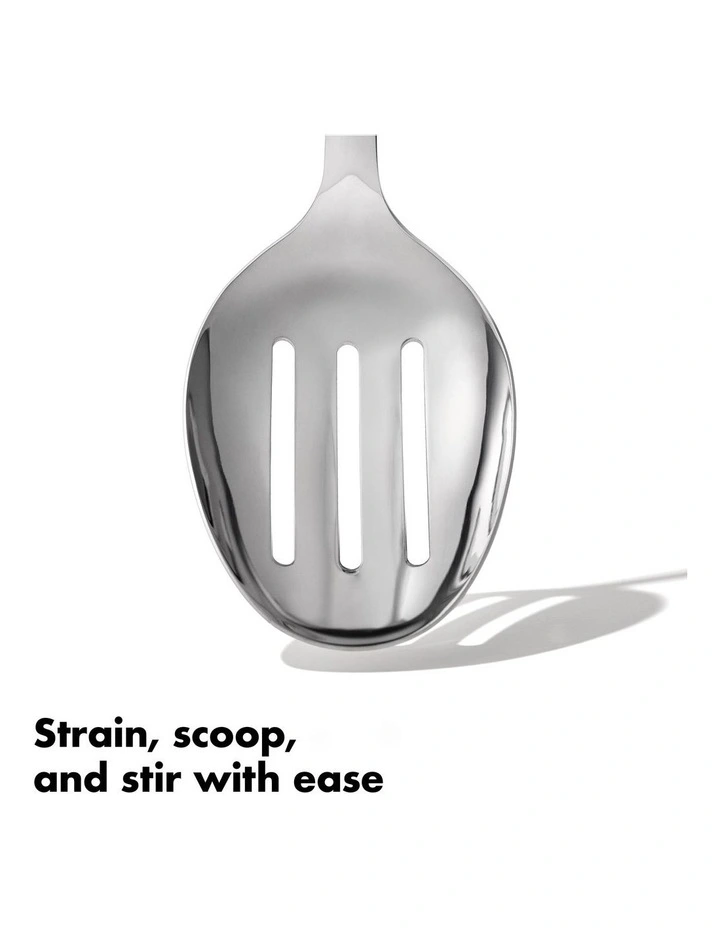 Steel Slotted Cooking Spoon in Silver image 6