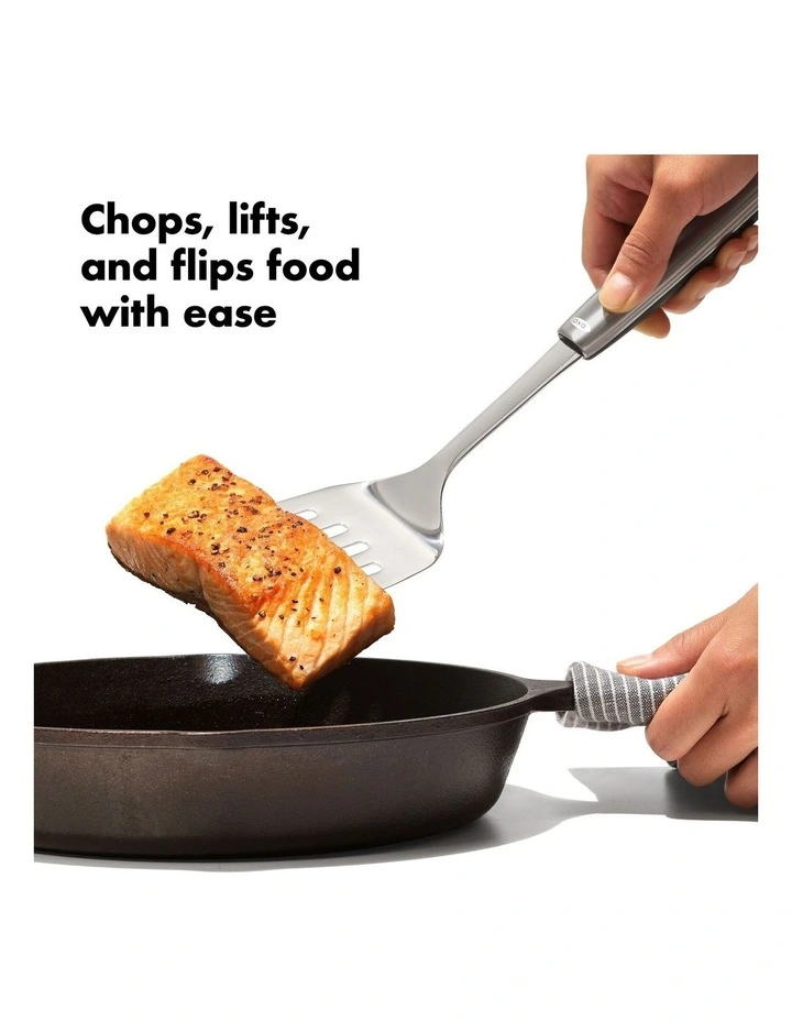 Steel Cooking Turner in Silver image 4