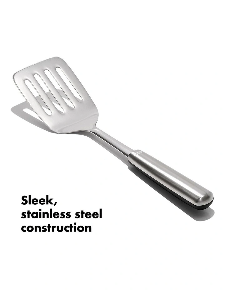 Steel Cooking Turner in Silver image 5