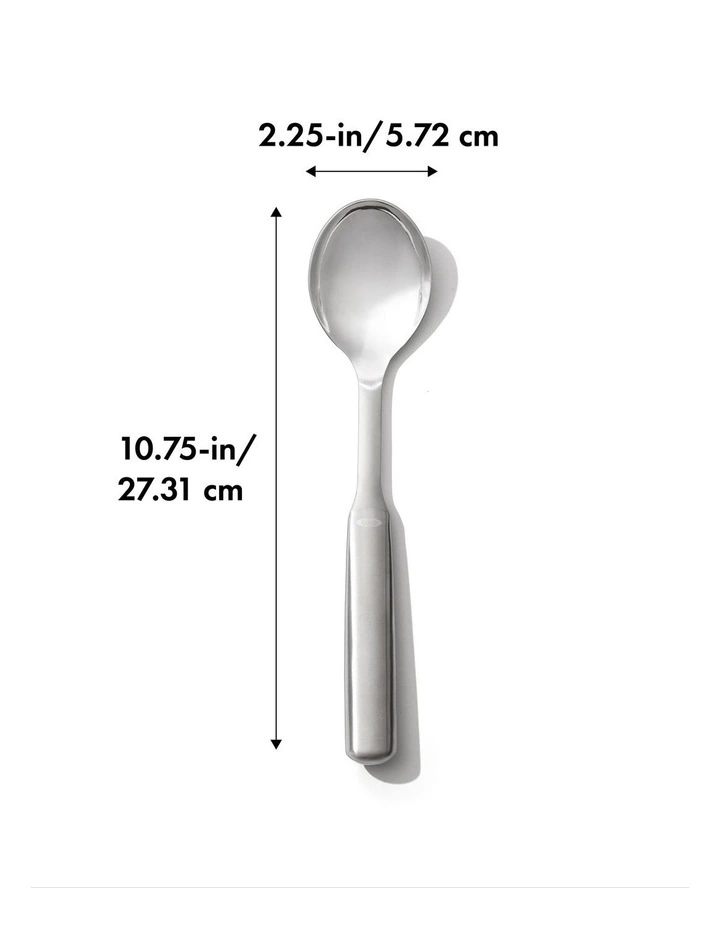 Steel Serving Spoon in Silver image 6