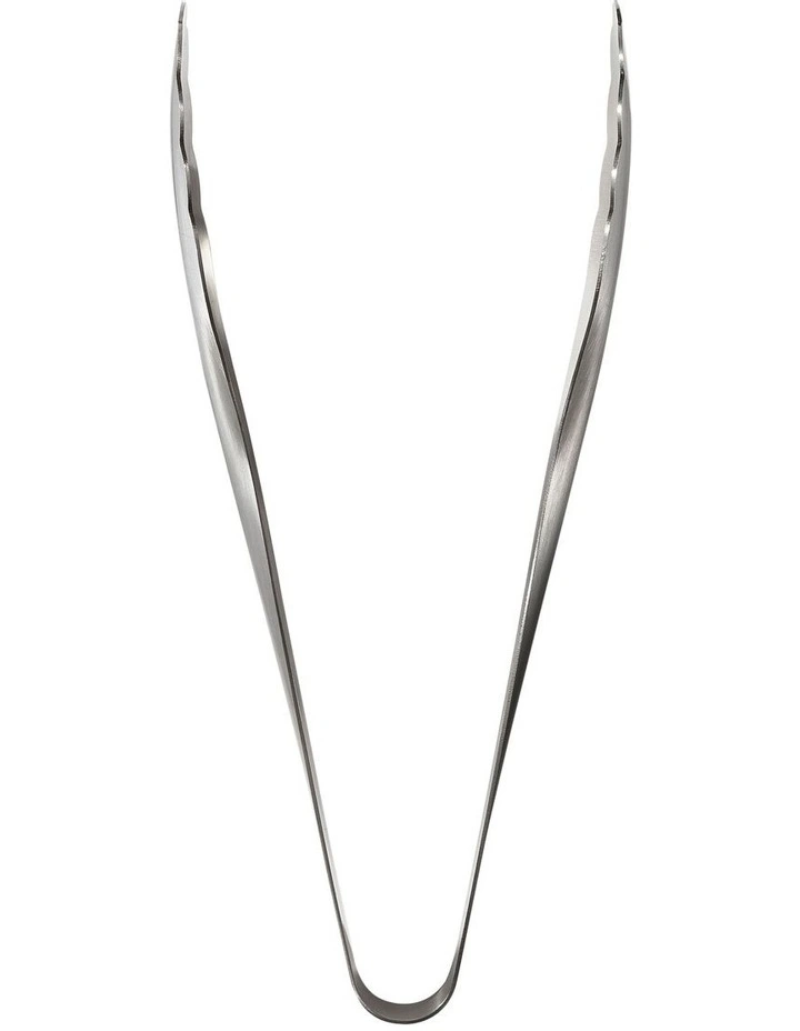 Steel Serving Tongs in Silver image 2