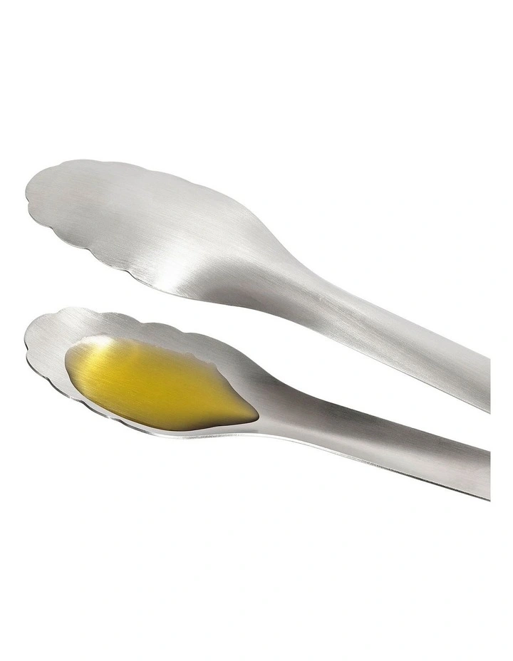 Steel Serving Tongs in Silver image 4