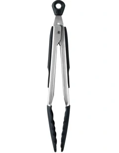 Tongs with Silicone Heads 23cm in Black