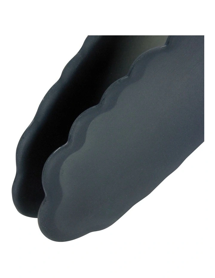 Tongs with Silicone Heads 23cm in Black image 3