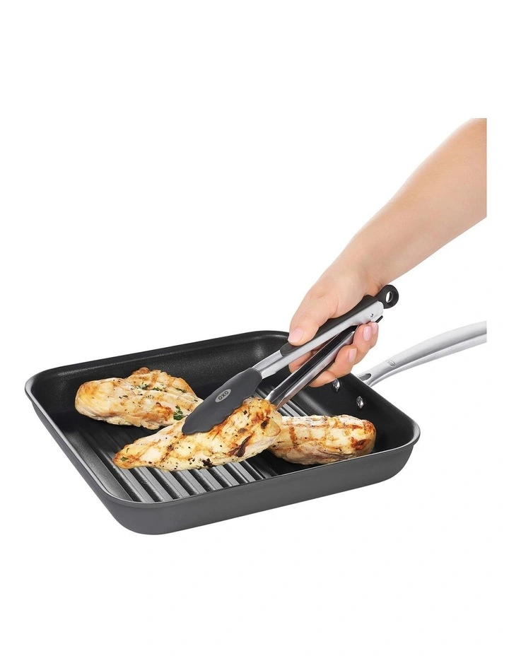 Tongs with Silicone Heads 30cm in Black image 2