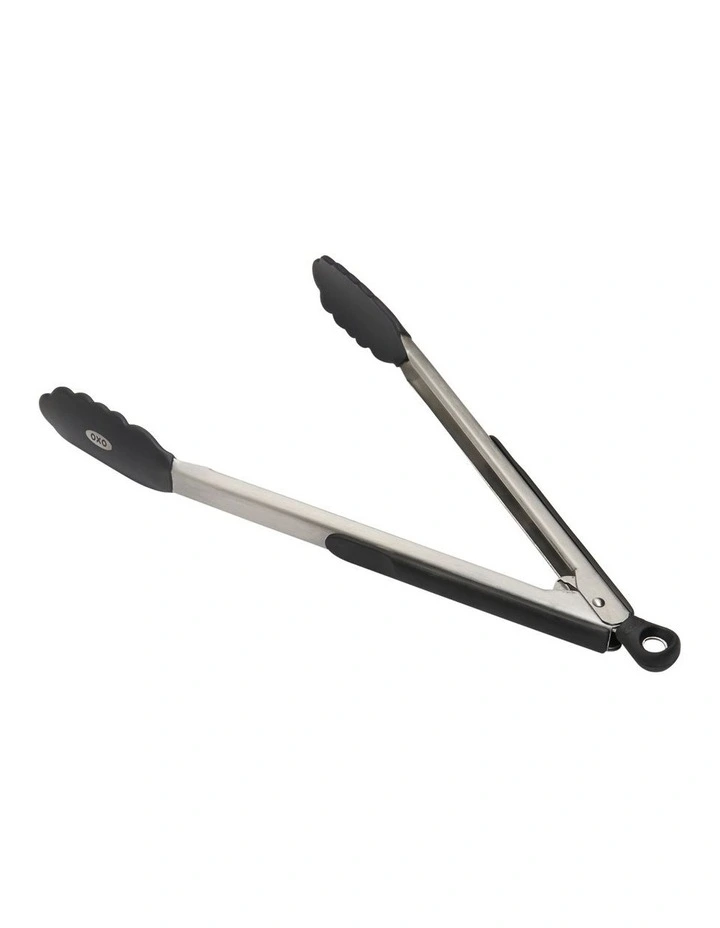 Tongs with Silicone Heads 30cm in Black image 3