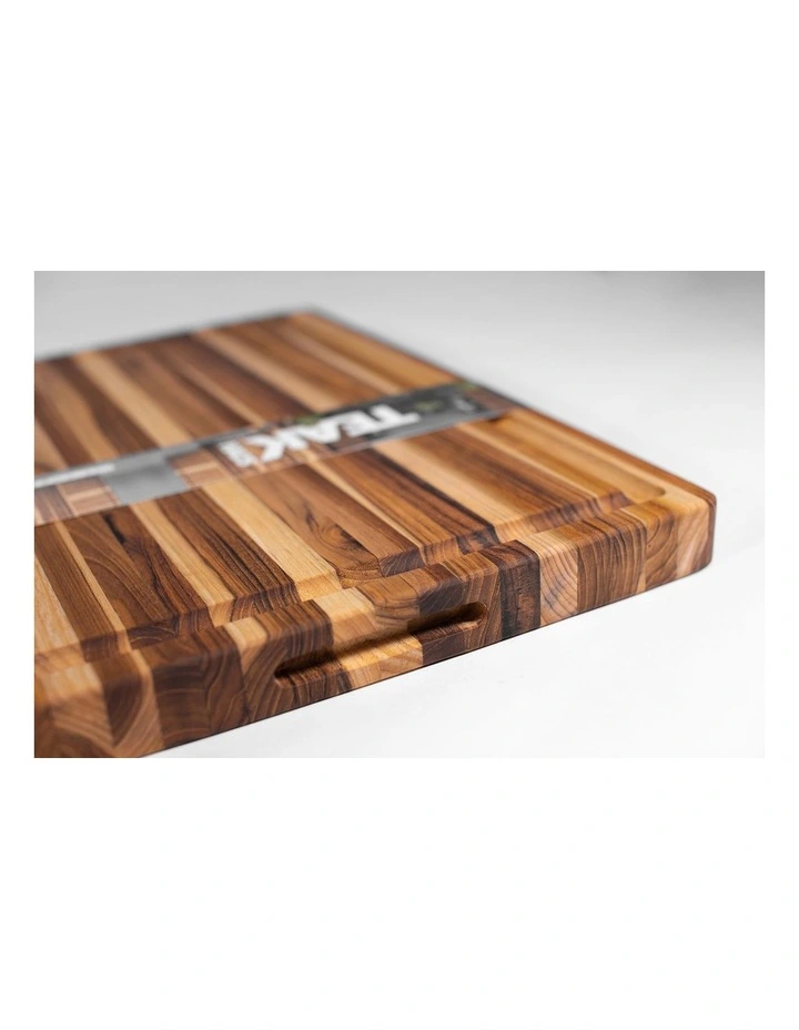 Traditional Cutting Board with Juice Canal Large in Brown image 2