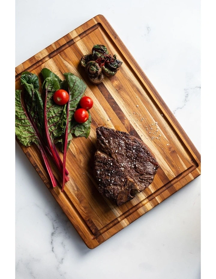 Traditional Cutting Board with Juice Canal Large in Brown image 3