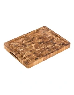 Butcher Block Medium Thick Carving & Cutting Board in Brown