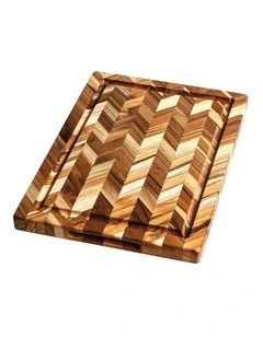 Medium Herringbone Cutting Board in Brown