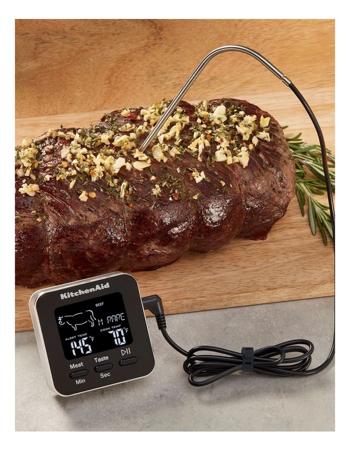 Digital Probe Thermometer with Timer in Black image 3