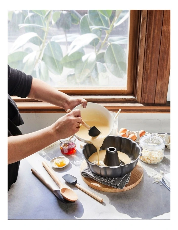 Maple Wood Spoon Spatula Silicone in Natural image 3