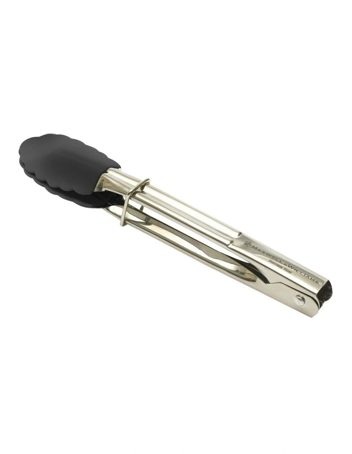 Grabbers Silicone Mini Tongs 18cm in Black image 1