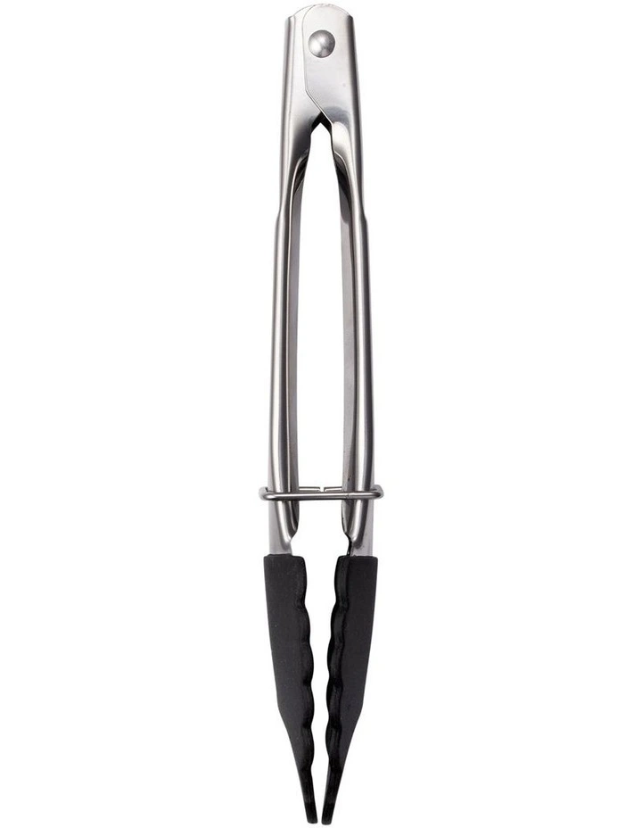 Grabbers Silicone Mini Tongs 18cm in Black image 1