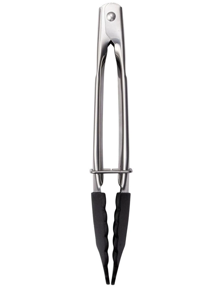 Grabbers Silicone Mini Tongs 18cm in Black image 1