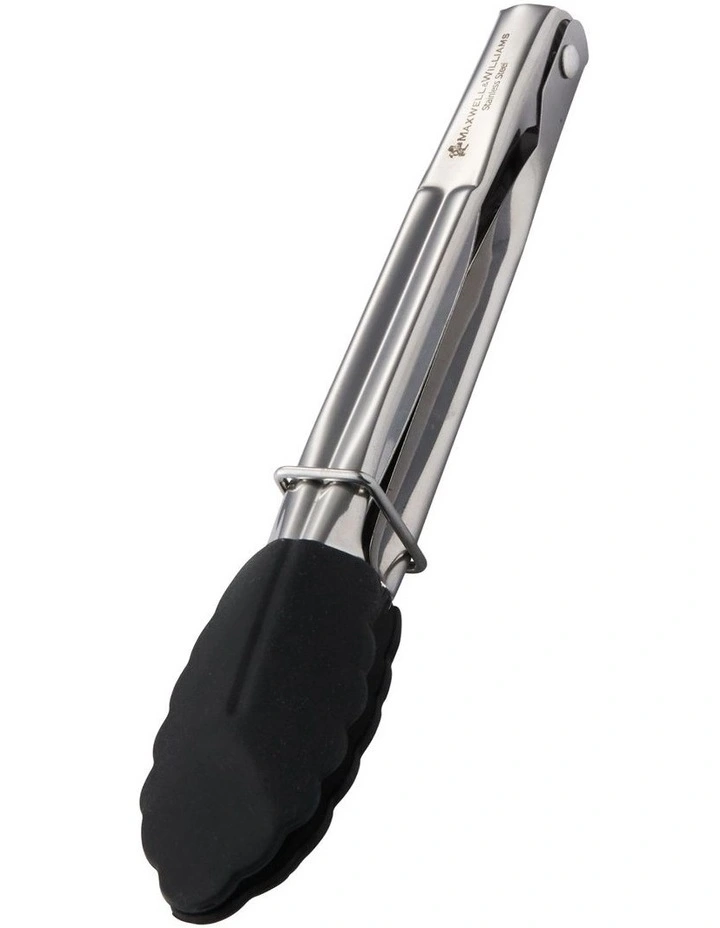 Grabbers Silicone Mini Tongs 18cm in Black image 2