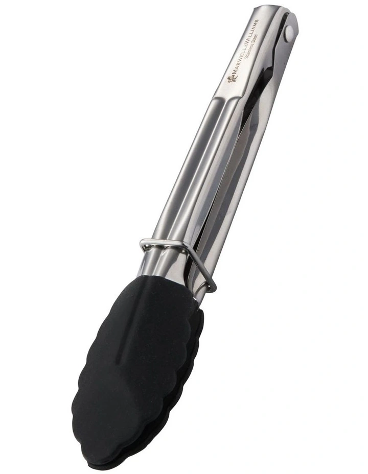 Grabbers Silicone Mini Tongs 18cm in Black image 2