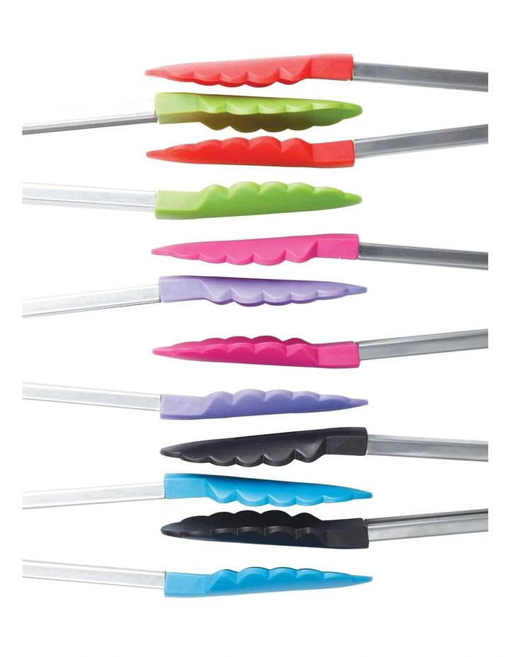 Grabbers Silicone Mini Tongs 18cm in Black image 2