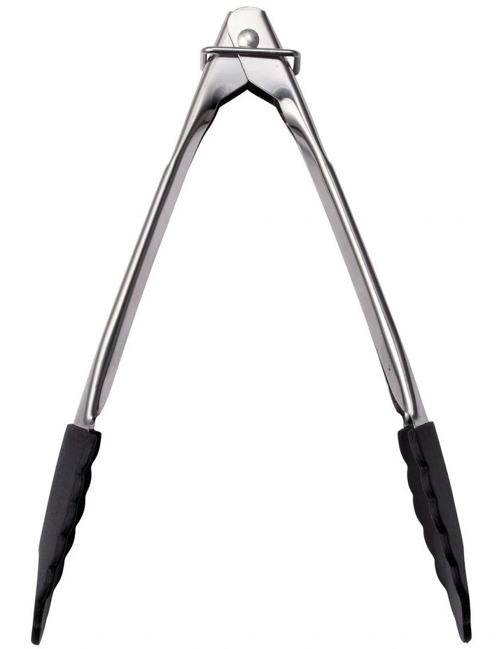 Grabbers Silicone Mini Tongs 18cm in Black image 3