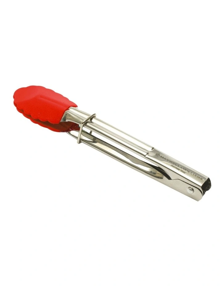 Grabbers Silicone Mini Tongs 18cm in Red image 1