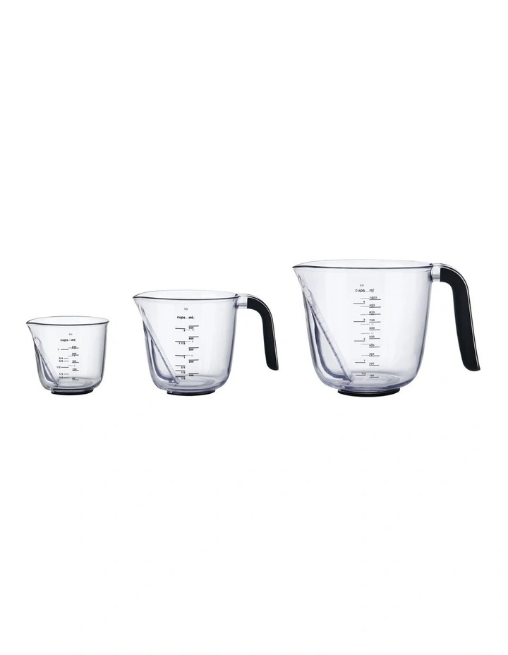 Set of 3 Angled Measuring Jugs in Onyx Black image 1