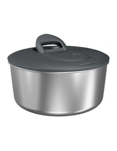 Stainless Steel Easy Spin Small Salad Spinner in Grey