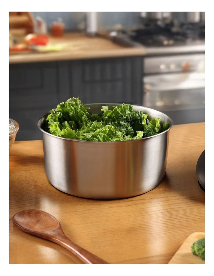 Stainless Steel Easy Spin Small Salad Spinner in Grey image 7