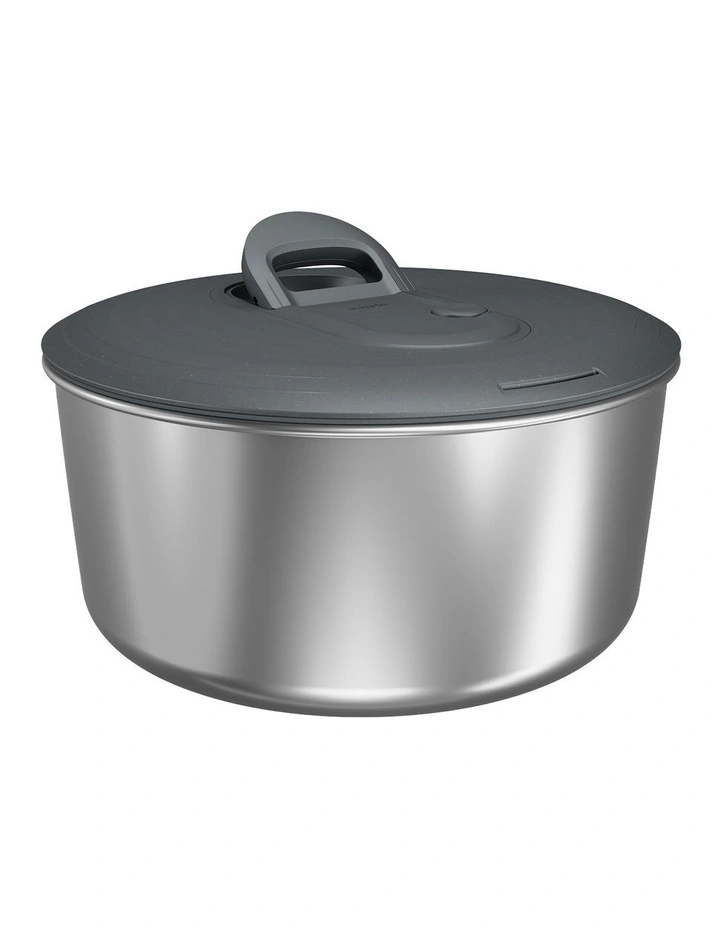 Stainless Steel Large Salad Spinner in Grey image 1
