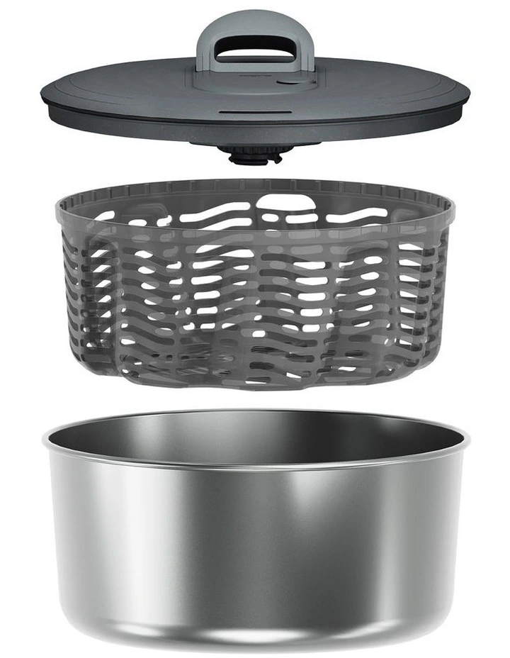 Stainless Steel Large Salad Spinner in Grey image 2
