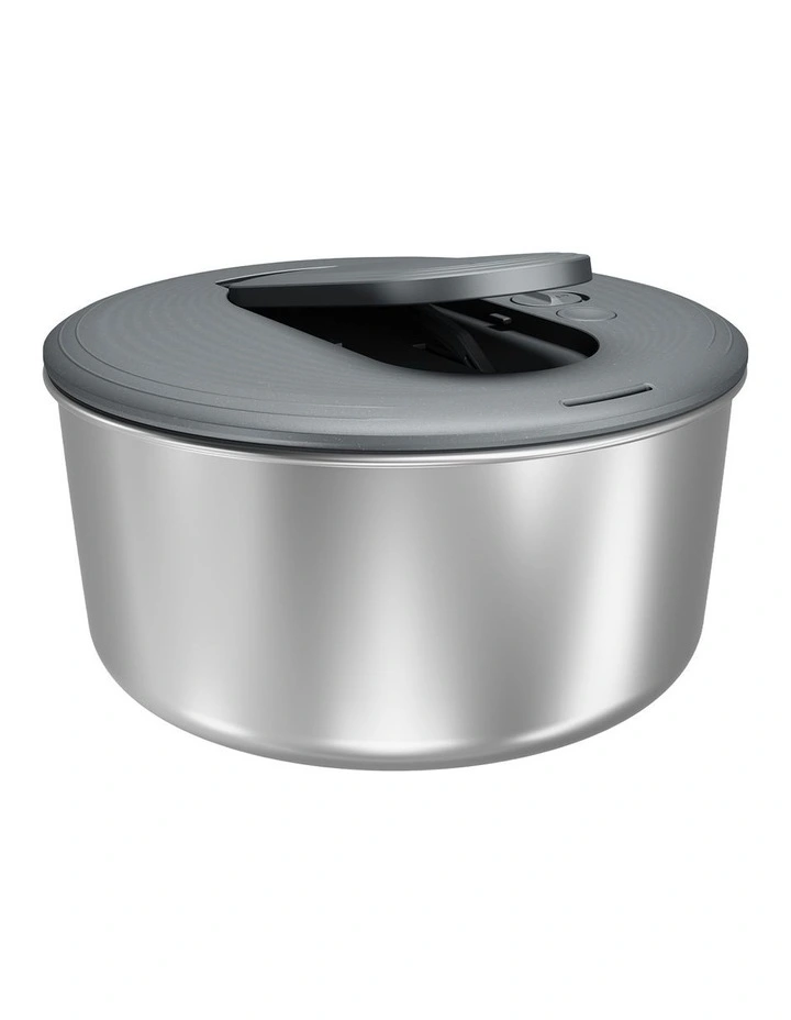 Stainless Steel Salad Spinner Large in Grey image 1