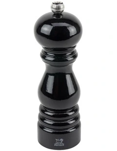 Pepper Mill 18cm in Lacquered Black Beechwood