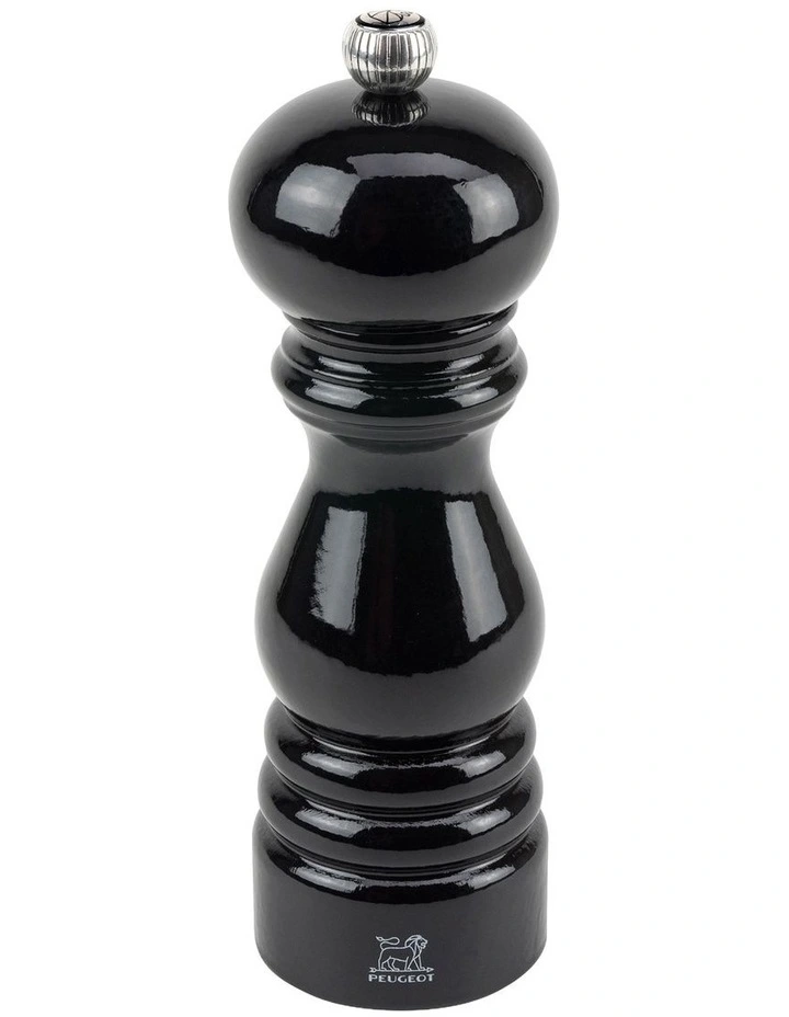 Pepper Mill 18cm in Lacquered Black Beechwood image 1