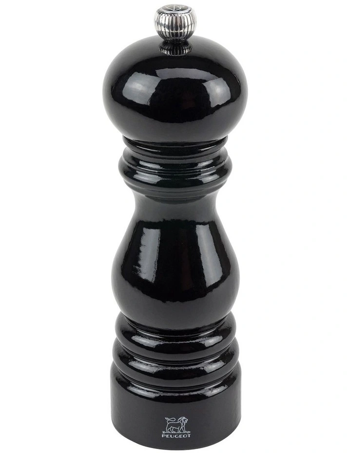 Salt Mill 18cm in Lacquered Black Beechwood image 1