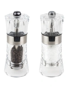 Wet Salt And Pepper Mills Duo 14cm in Clear