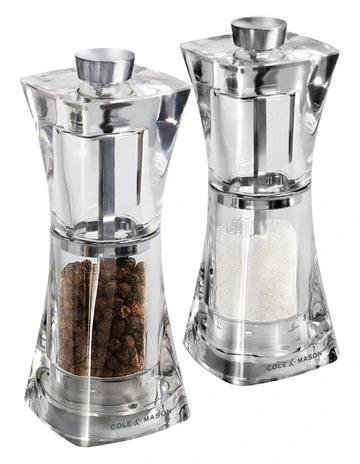 Crystal Salt And Pepper Mills in Clear